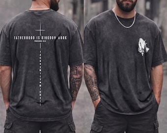 Comfort Colors® Custom Dad Shirt with Kids Names, Personalized Religious Father Gift, Praying Hands Cross Tshirt, Christian Dad Shirt