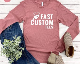 Custom Long-Sleeve Shirt, Unisex Custom Shirts for Men, Custom Name Long Sleeve Shirt, Custom Text Shirt, Personalized Long Sleeve Gifts