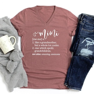 Mimi Definition V-neck Shirt, Mimi Shirt, Grandma Shirt, Funny Granny Shirt, Grandmother Shirt, Mother's Day, Grandmother Gift Idea for Mimi zdjęcie 1