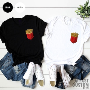 Potato Chips Shirt, French Fries Shirt, Funny Pocket Print Shirt, Food Lover T Shirt, Foodie TShirt, Fast Food T-Shirt image 4