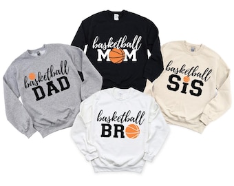 Retro Basketball Brother and Sister Sweatshirt, Basketball Hoodie, Basketball Team Gift, Family Game Day Outfit, Basketball Long Sleeve