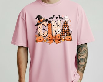Comfort Colors® Personalized Halloween Name Shirt, Custom Pumpkin Ghost Witch Hat Shirt, Cute Halloween Shirt, Cute Gift
