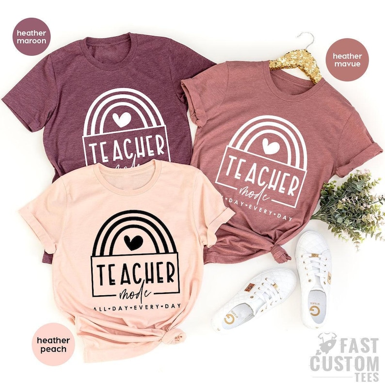Teacher Mode Shirt, Funny Teacher Shirt, Gift For Teacher, Teacher Appreciation Shirt, Teaching Shirt image 1