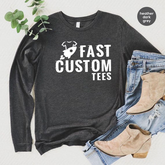 Custom Long-Sleeve Shirt, Unisex Custom Shirts for Men, Custom Name Long Sleeve Shirt, Custom Text Shirt, Personalized Long Sleeve Gifts