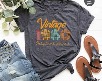 66th Birthday Shirt, Vintage T Shirt, Vintage 1960 Shirt, 66th Birthday Gift for Women, 66th Birthday Shirt Men, Retro Shirt, Vintage Shirts