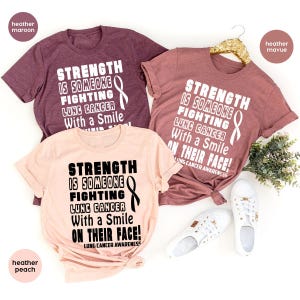 Lung Cancer Awareness T-Shirt, Cancer Warrior Shirt, Lung Cancer Survivor Shirt, Cancer Gifts, Cancer Ribbon Tee, Cancer Support Shirt image 5