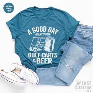 Funny Drinking Shirt, A Good Day Starts With Golf Carts And Beer, Shirts For Men, Beer Shirt, Golf Cart Shirt, Oktoberfest Shirt image 5