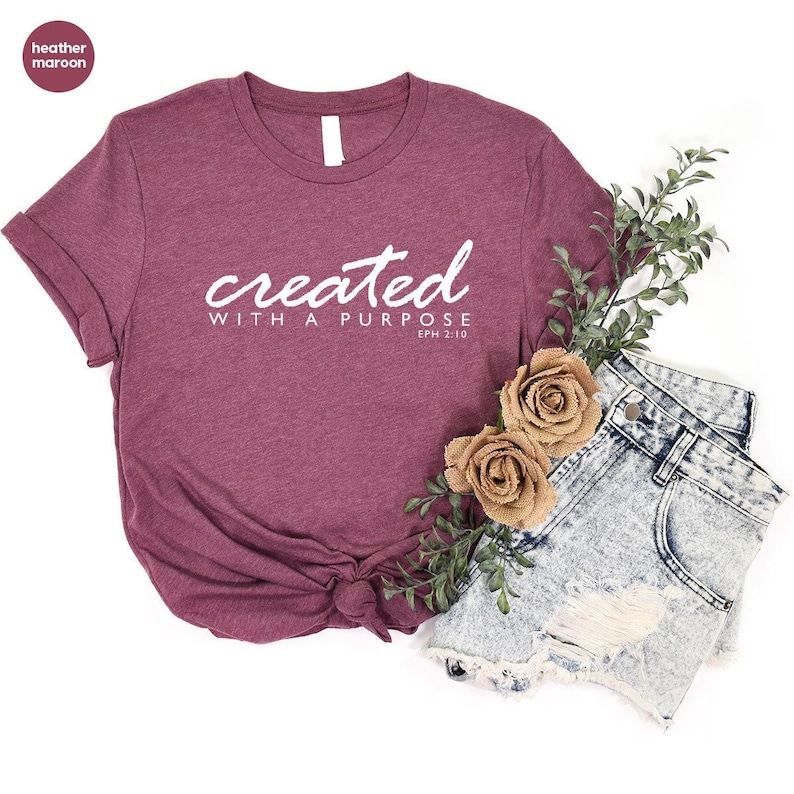 Faith T-Shirt, Christian Apparel, Jesus Crewneck Sweatshirt, Religious Shirt, Christian Gifts, Gifts for Mom, Inspirational Shirts for Women image 1