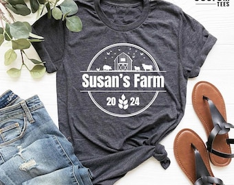 Custom Farmer Shirt, Personalized Farmer Gift, Farm Shirt, Country Graphic Tee, Farm Animals Shirt, Farmer Gift Shirt, Country Graphic Shirt