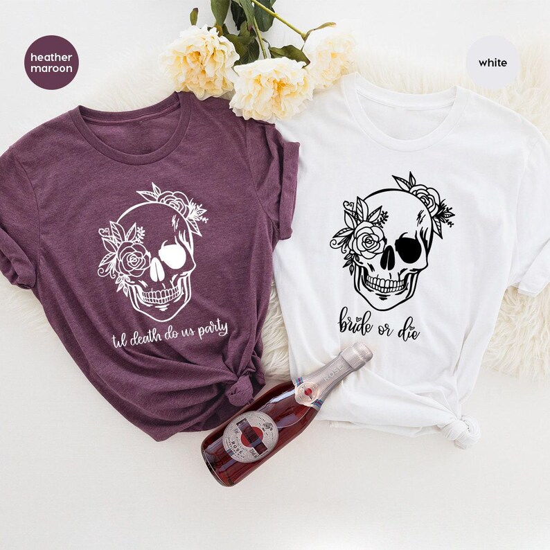 Bride Or Die Shirt, Bachelorette Tshirt, Bridesmaid T-Shirt, Bridal Party Gifts, Bachelorette Party Shirts, Til Death Do Us Party Shirt imagem 2