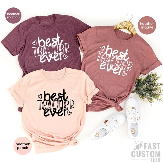 Funny Teacher T-Shirt For Women - Cute Teaching Graphic Tee, Comfortable Cotton Blend Top, Gift For Educators (Pink, Small) - View #3