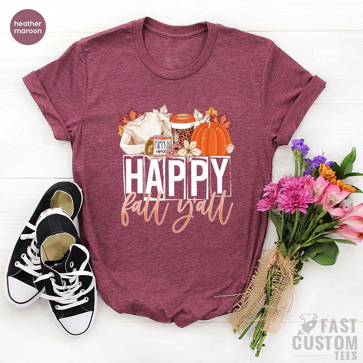 Discover Happy Fall Yall Shirt, Funny Halloween Shirt, Pumpkin T-Shirt, Thanksgiving Shirt, Fall Shirts For Women, Thankful Tshirt
