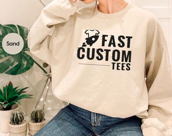 Sweat-shirt personnalisé à col rond, Sweat à capuche tendance personnalisé, T-shirts unisexes personnalisés à manches longues, T-shirts avec texte personnalisé, Sweat à capuche personnalisé, Design personnalisé
