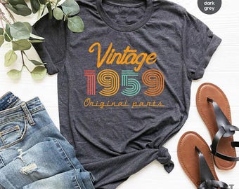 67-årsdagströja, vintage-T-shirt, vintage 1959-skjorta, 67-årsdagspresent för kvinnor, 67-årsdagströja herr, retroskjorta, vintageskjortor