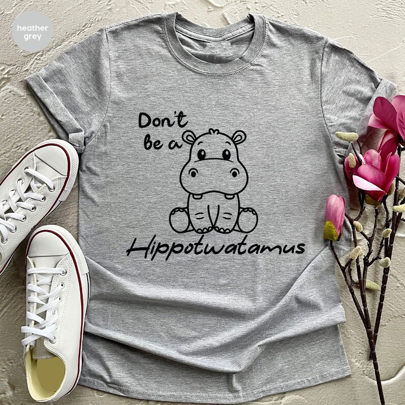 Adult Humor Shirt, Sarcasm Vneck Tshirt, Gift for Her, Bitch T-Shirt, Funny Saying Shirt, Hippopotamus Graphic Tees, Humorous Girls Clothing imagem 6