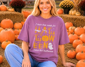 Comfort Colors® Halloween Enthusiast Shirt, Halloween House Graphic Tee, Cute Creepy Shirt with Ghost and Pumpkin Design