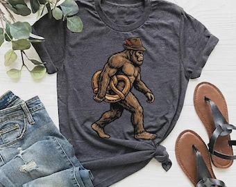 Big Creature Oktoberfest Shirt, Funny Beer Festival Tee, Pretzel and Bavarian Hat T-Shirt, German Drinking Gift, Camping Lover Shirt