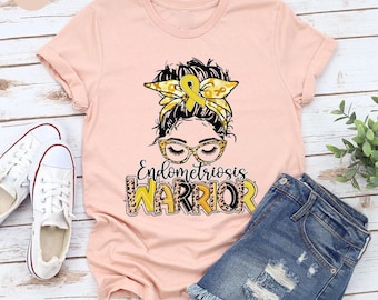 T-shirts voor mensen met endometriose, T-shirts voor bewustwording van endometriose, T-shirts met ronde hals voor mensen met endometriose, T-shirts ter ondersteuning van mensen met endometriose, 1 op 10 T-shirts