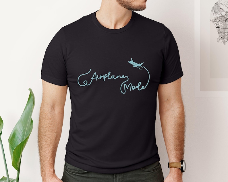 Airplane Mode Travel Shirt, Funny Travel Lover Tee, Pilot Vacation Shirt, Airport Travel Outfit, Flight Mode Graphic Tee, Travel Lover Gift image 1
