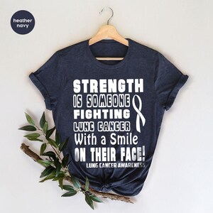 Lung Cancer Awareness T-Shirt, Cancer Warrior Shirt, Lung Cancer Survivor Shirt, Cancer Gifts, Cancer Ribbon Tee, Cancer Support Shirt image 3