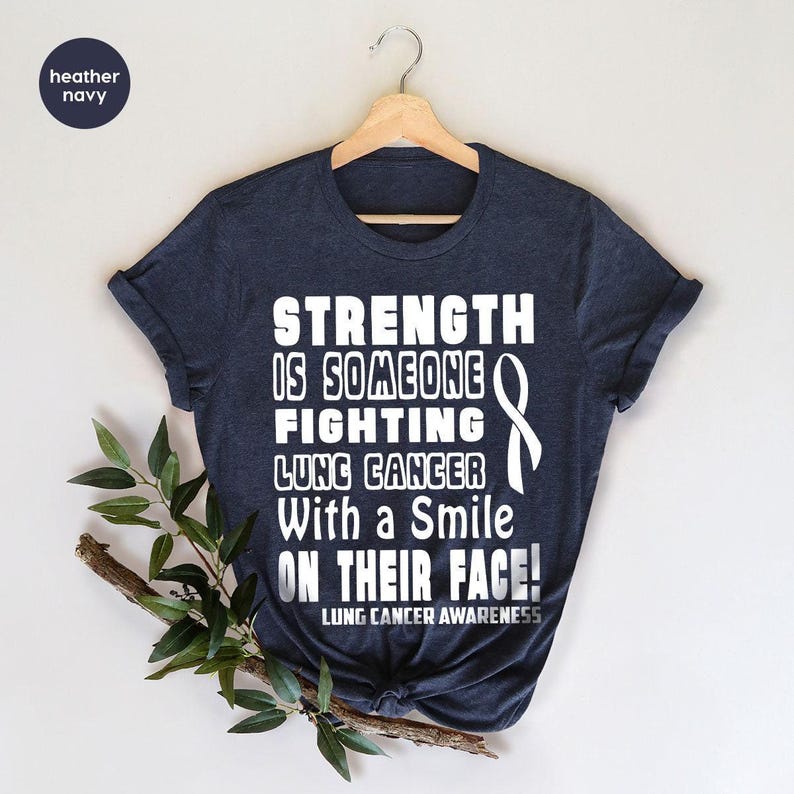 Lung Cancer Awareness T-Shirt, Cancer Warrior Shirt, Lung Cancer Survivor Shirt, Cancer Gifts, Cancer Ribbon Tee, Cancer Support Shirt image 3