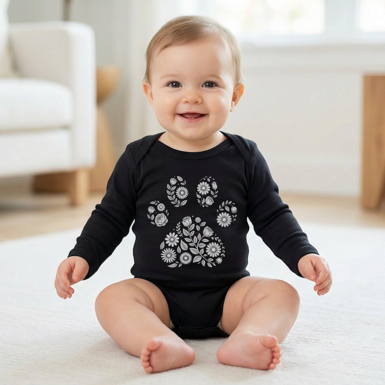 Vintage Floral Paw Print Shirt, Nature Harmony Design for Animal Lovers, Pet Adoption Event Apparel, Peaceful Dog Cat Lover Tee image 7