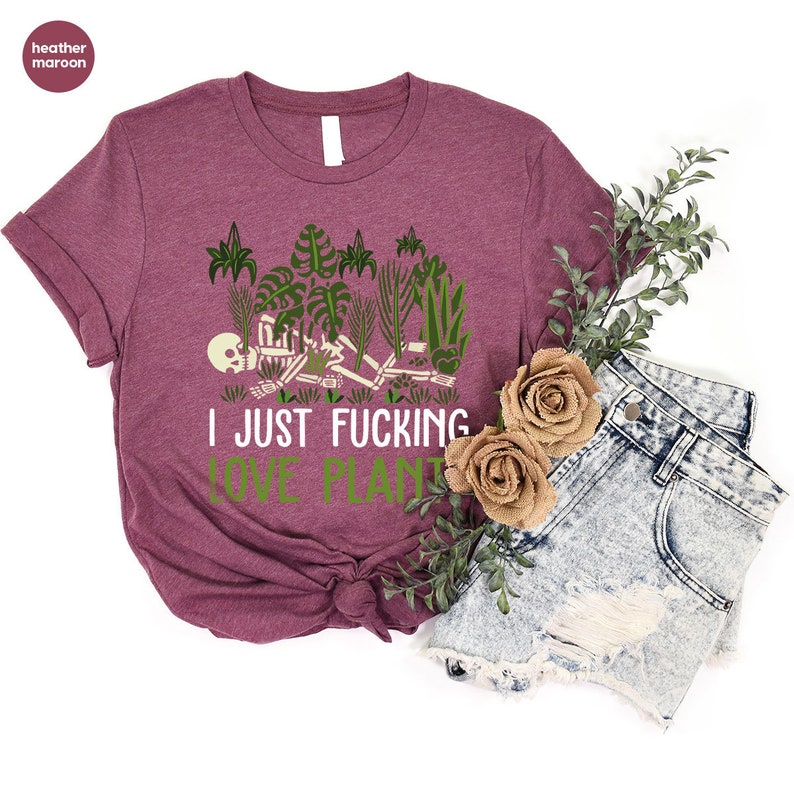 Funny Plant Shirt, Skeleton Plant T-Shirt, Gardening Gifts, Gardener Clothing, Plants Graphic Tees for Women, Plant Gifts, Gifts for Her image 5