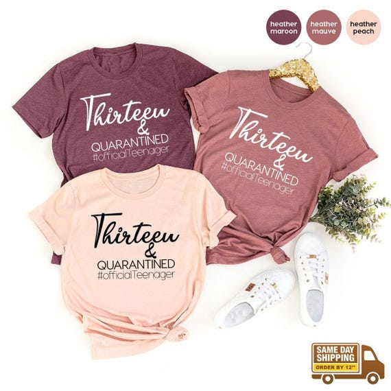 Thirteen And Quarantined Shirt, Official Teenager Shirt, 13th Birthday Tee, Teen Birthday Shirt, Thirteen And Quaranteen Shirt, Birthday
