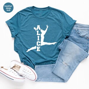Customized Gymnastics Shirts, Cool Personalized Graphic Tees, Trendy Birthday Gift, Gymnastic TShirt, Gymnastics Mom Outfit, Sports Clothing afbeelding 5