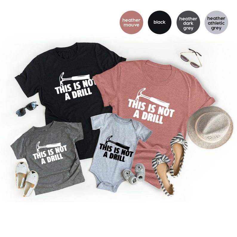 T-shirt met papagrappen, T-shirt met de tekst "Dit is geen boor", grappig hamer-T-shirt, T-shirt voor Vaderdag, T-shirt voor papa, T-shirt met hamer voor klusjesman, humoristisch timmermans-T-shirt afbeelding 7