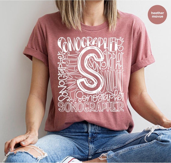 Sonographer Vneck TShirt, Womens Clothing, Sonographer Shirt, Birthday Gift for Her, Shirts for Women, Ultrasound Graphic Tees, Gift for Him