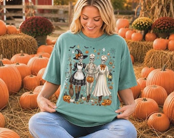 Comfort Colors® Skeleton Nurse Halloween Shirt, Registered Nurse Graphic Tee, RN Fall Apparel, Medical Worker Gift, Cute Nursing Shirt