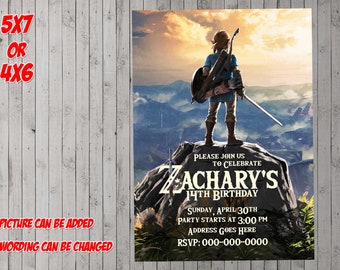 Zelda Invitation Etsy Zelda Invitation Etsy