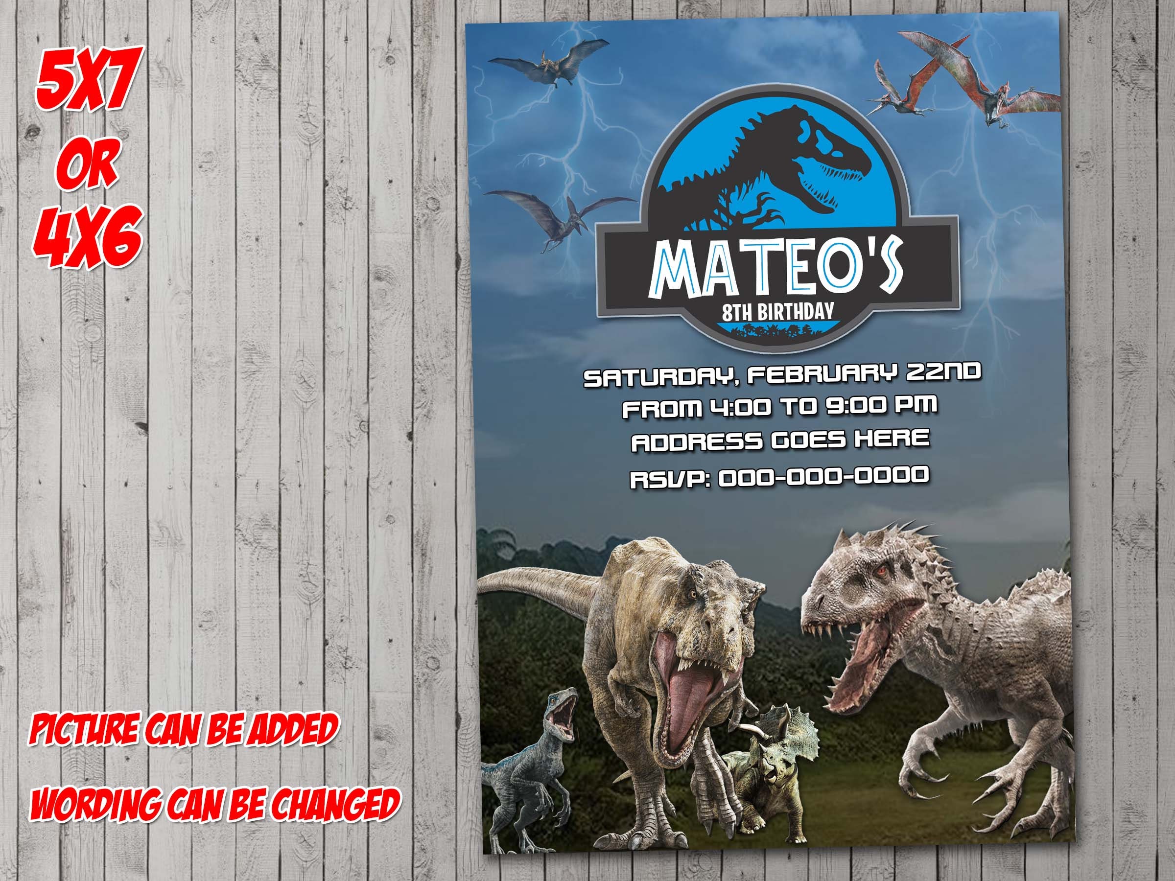 Jurassic World Digital Invitation Party Reunion birthday Etsy