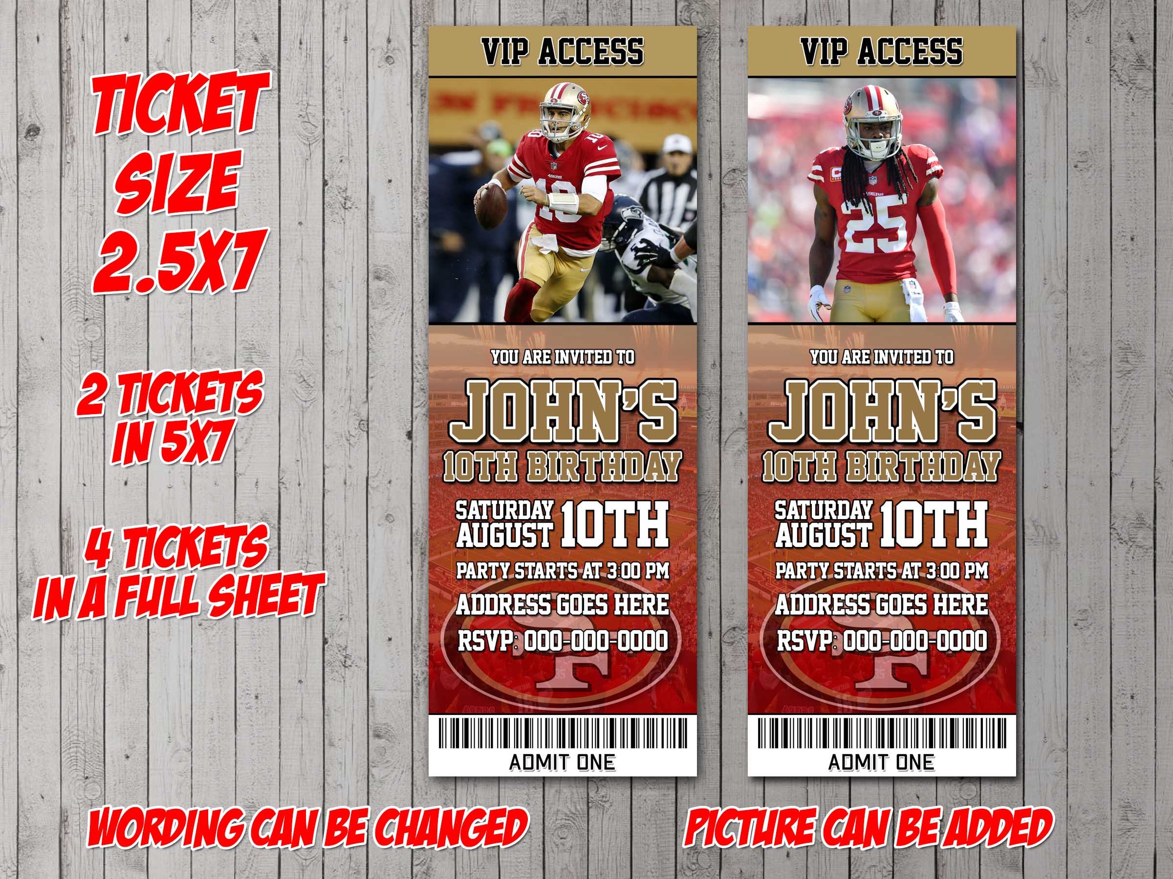 49Ers Ticket Template