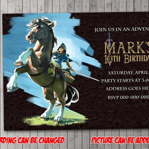 The Legend Of Zelda Digital Invitation Fete Reunion Etsy France