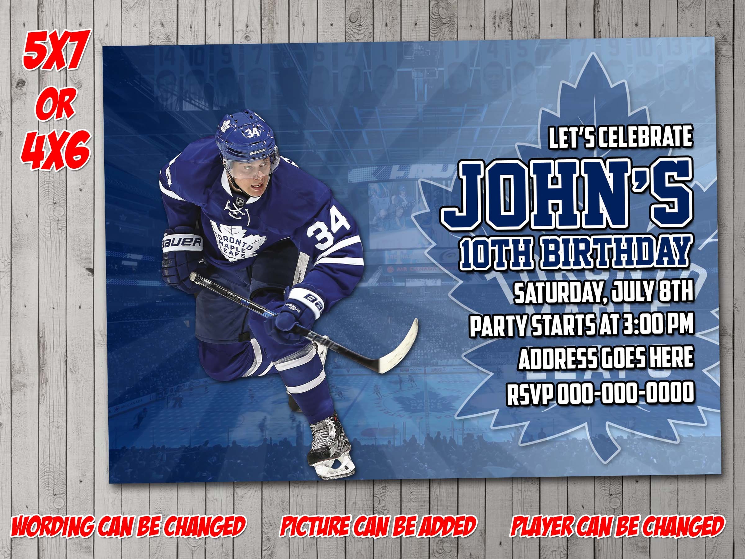 Toronto Maple Leafs Digital Invitation Party Reunion Etsy