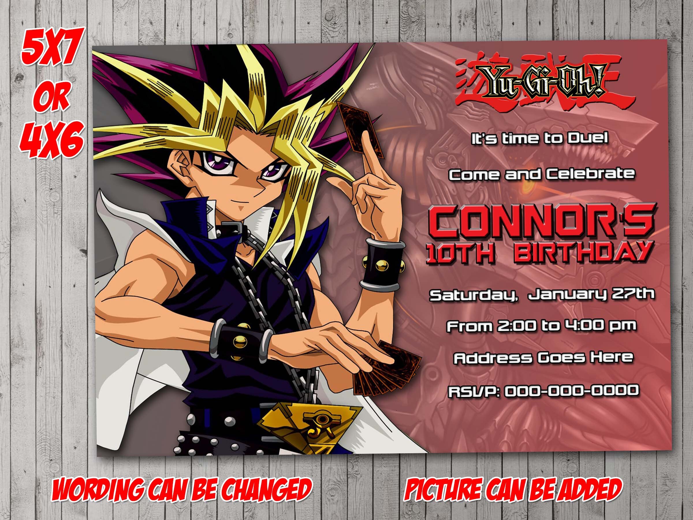 Yu-gi-oh Digital Invitation Party Reunion Birthday Invite - Etsy