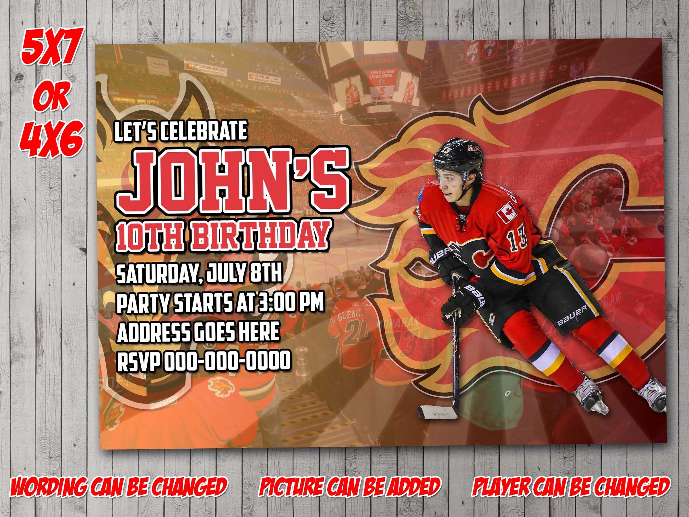 Calgary Flames Digital Invitation Party Reunion birthday Etsy