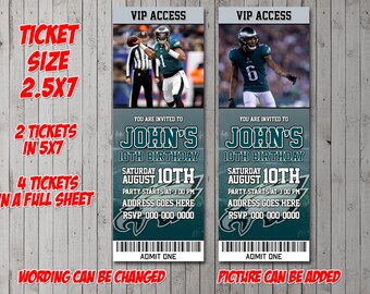 eagles ticket invite etsy