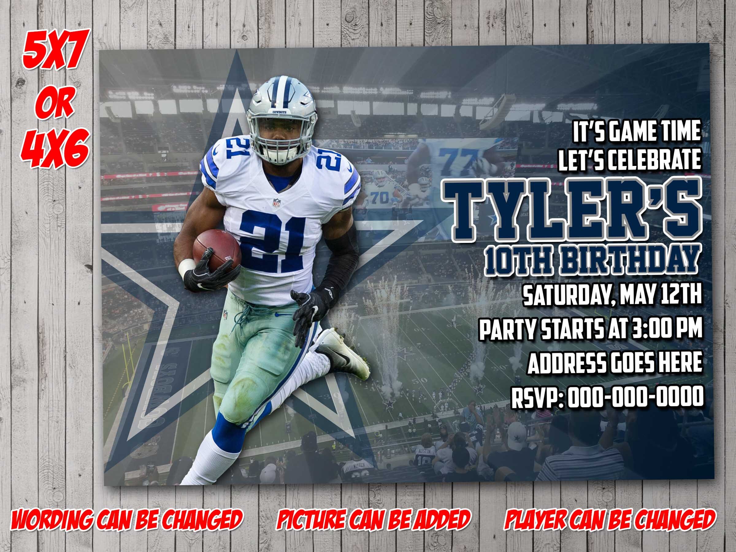 Dallas Cowboys Digital Invitation Party Reunion Birthday Etsy