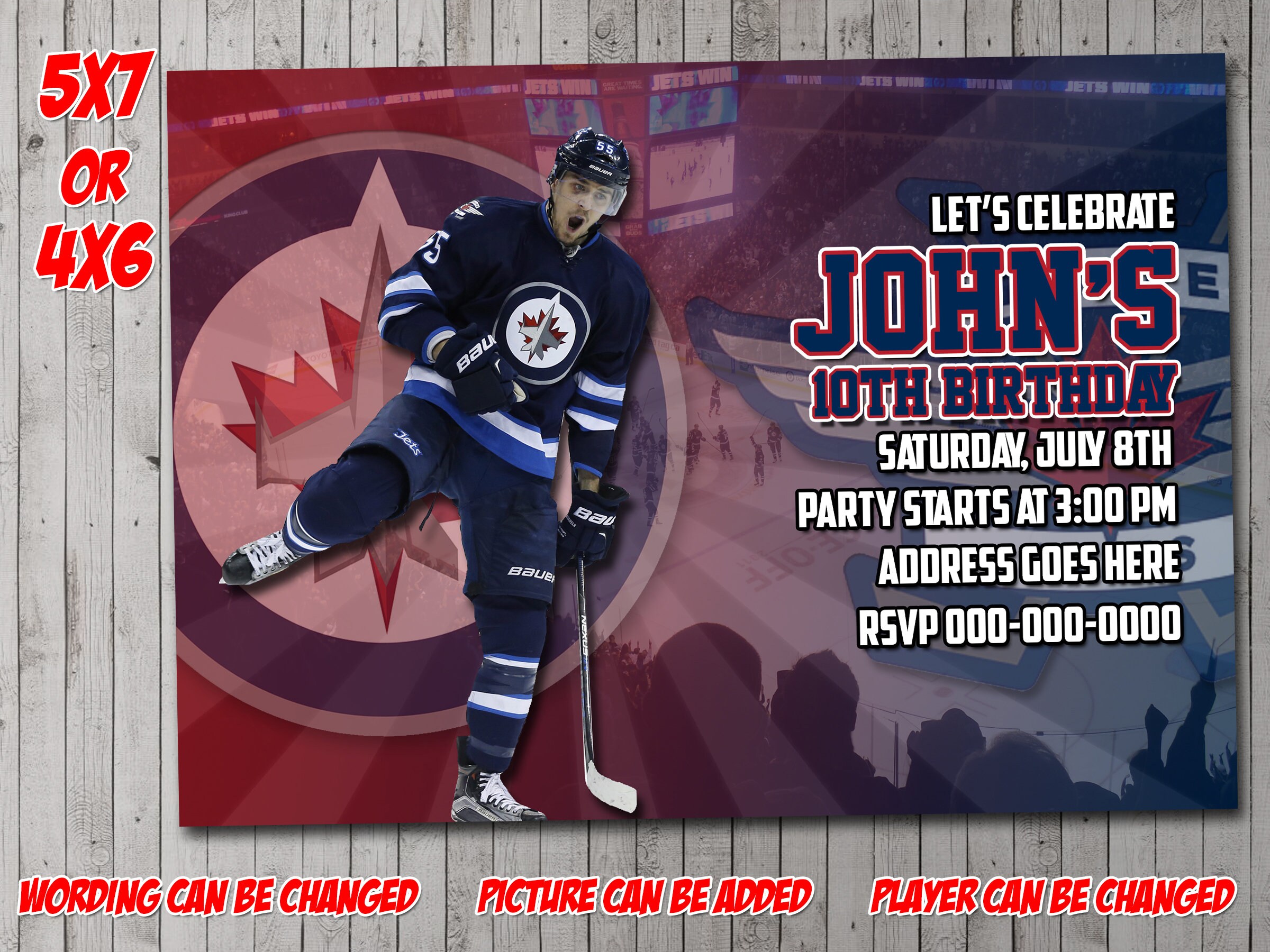Winnipeg Jets Digital Invitation Party Reunion birthday Etsy