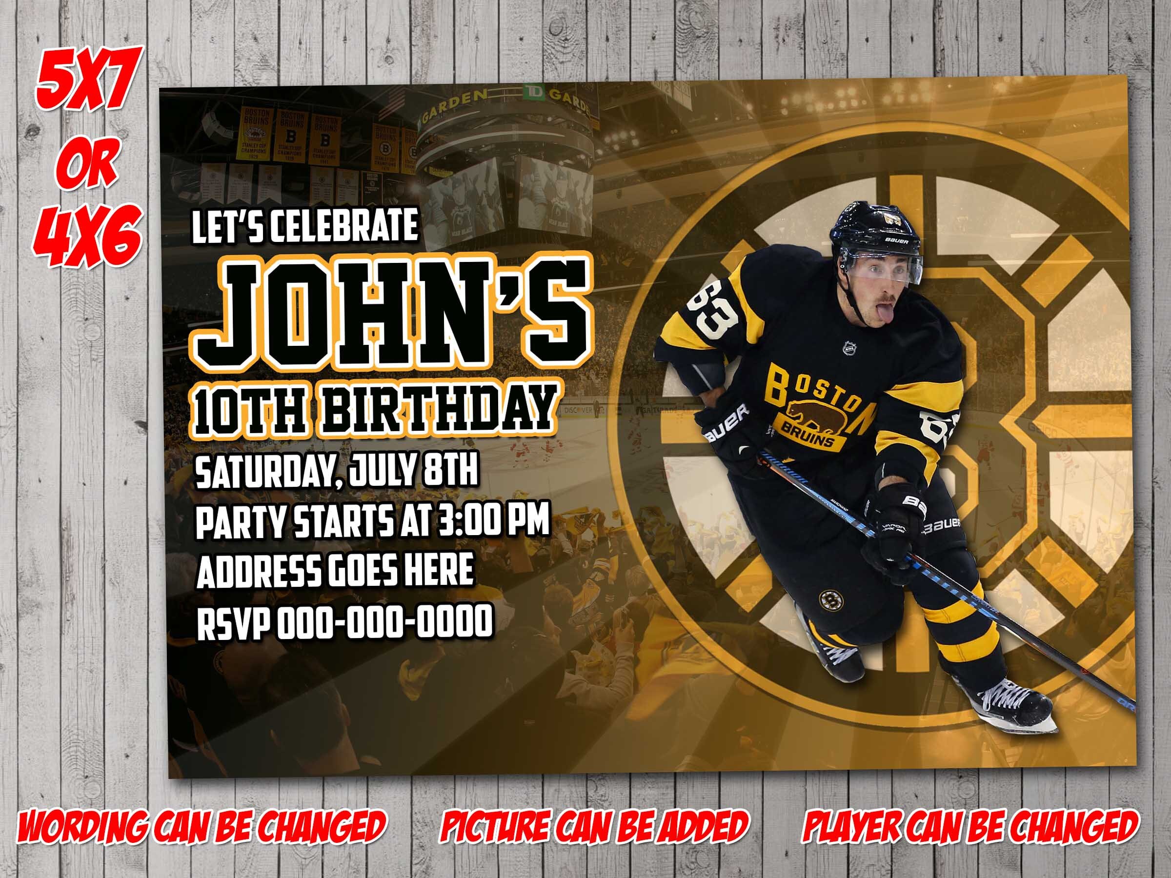 Boston Bruins Digital Invitation Party Reunion birthday | Etsy