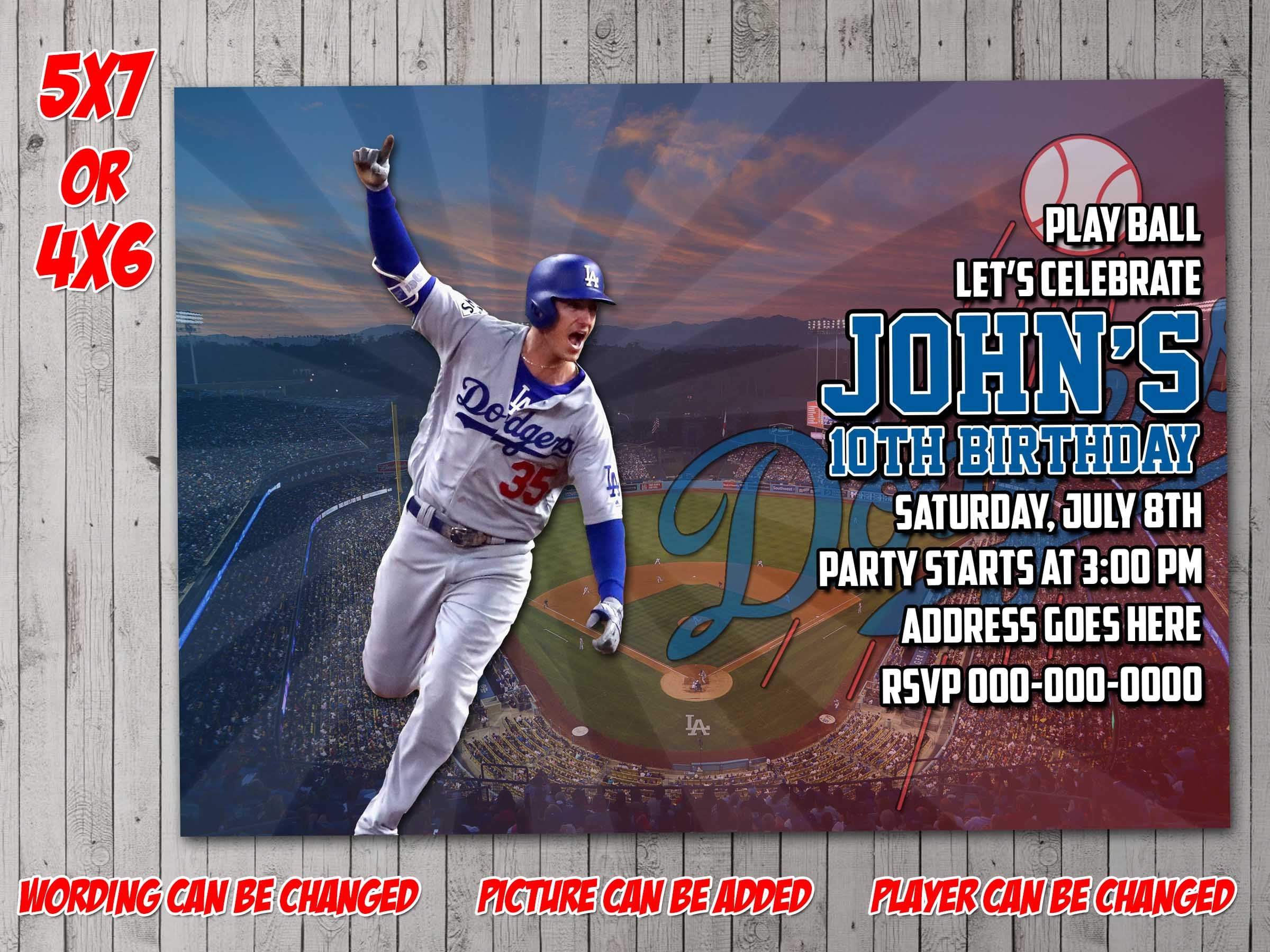 Los Angeles Dodgers Digital Invitation Party Reunion | Etsy
