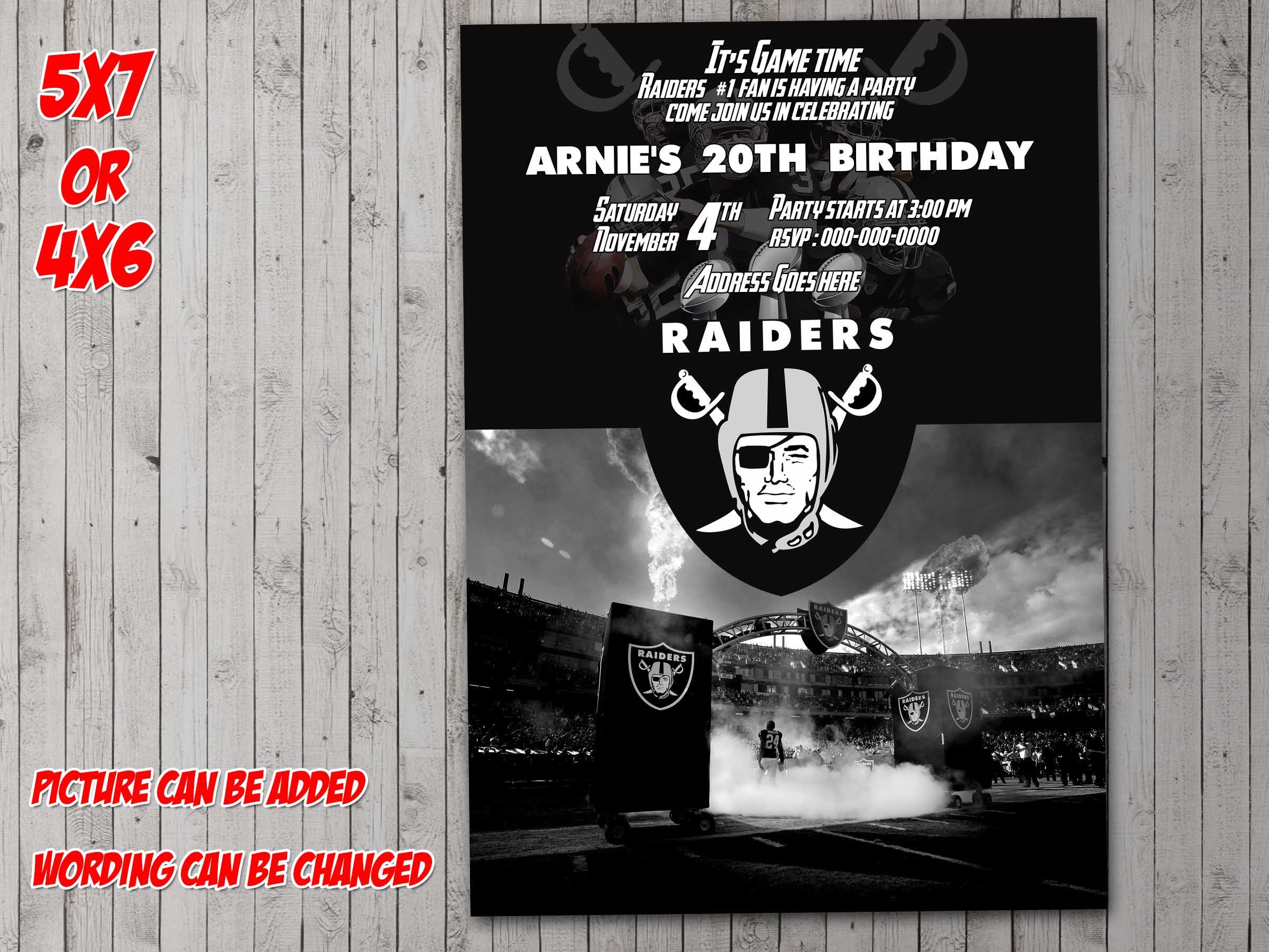 Raiders Digital Invitation Party Reunion Birthday Etsy