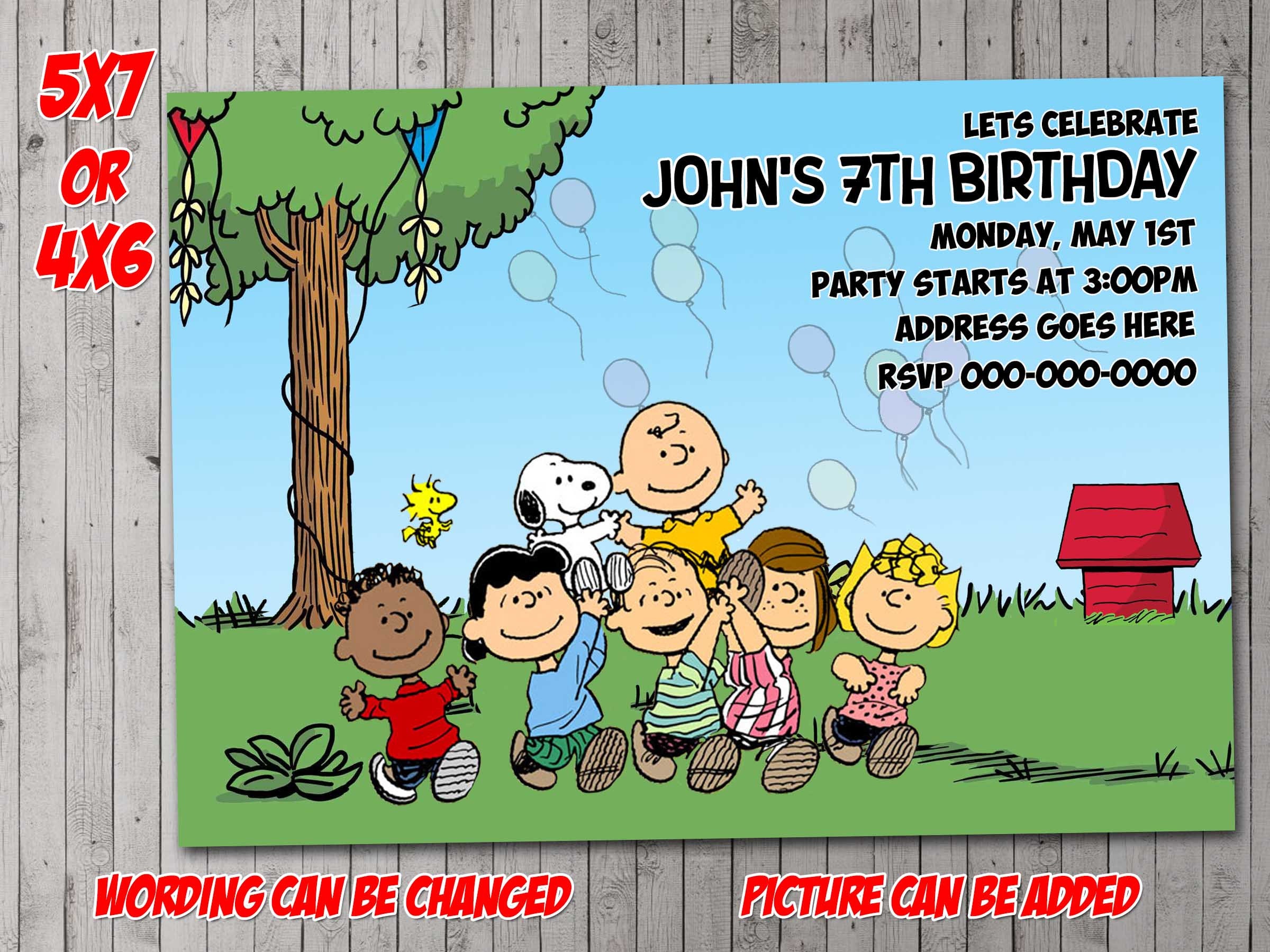 Charlie Brown Digital Invitation Party Reunion birthday Etsy