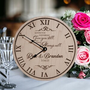 Love Always Wedding Clock Personalized Wedding Gift for Couple Engagement Gift for Her Anniversary Gift for Wife Custom Wedding Keepsake