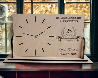 Years In Business Gift - Personalized Business Anniversary Clock - Business Owner Gift - Personalized Years In Business Recognition Gift