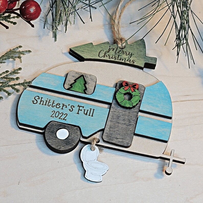 Vintage Camper Christmas Ornament 