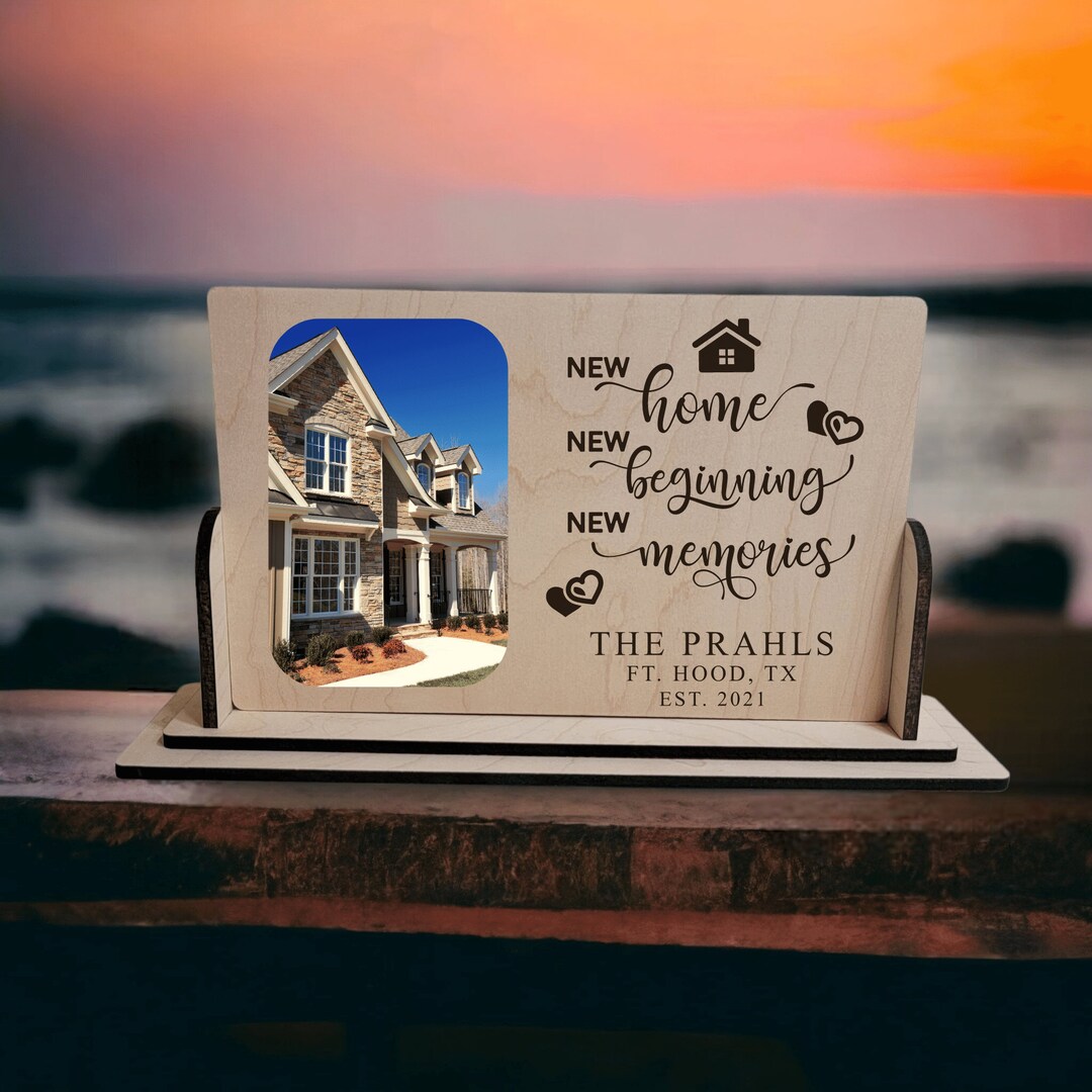 Wooden Heart Home Sign Personalised New Home Gift - Handmade Wooden ...